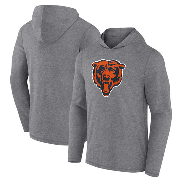 Men's Chicago Bears Heather Gray Primary Logo Long Sleeve Hoodie